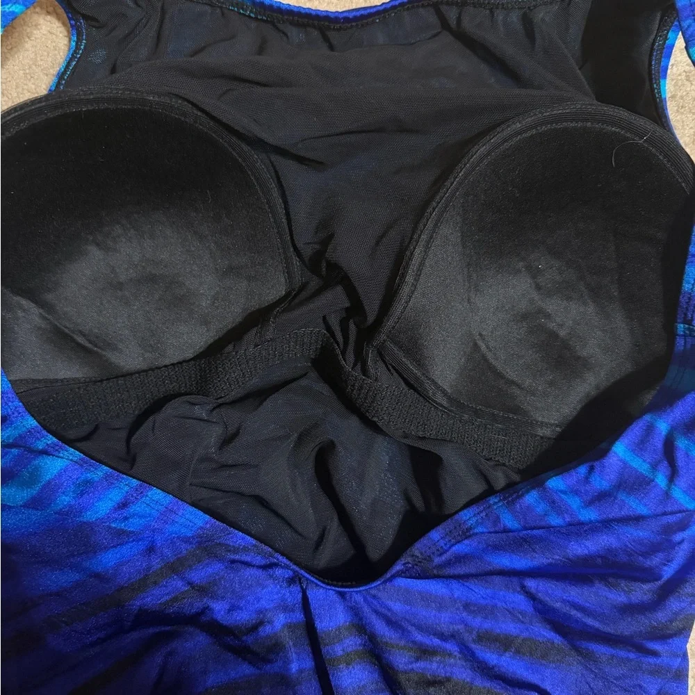 Blue Ombre Striped One-Piece Swimsuit - Picture 3 of 5